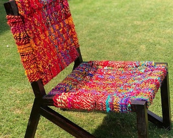 Colorful Rainbow chair perfect for any type of décor Multi Handmade Wooden Chair Unique Chair For Lawn