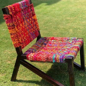 Colorful Rainbow chair perfect for any type of décor Multi Handmade Wooden Chair Unique Chair For Lawn