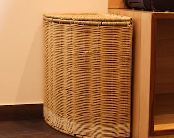 Handgemaakte hoekmand Premium kwaliteit mand Volledig handgeweven mand voor interieur Gouden handgeweven mand Kinderspeelgoed Opbergkist