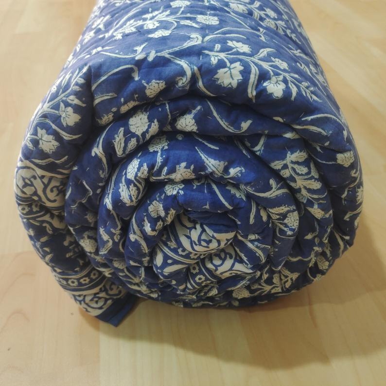 Blue floral quilt handmade soft quilt Etsy