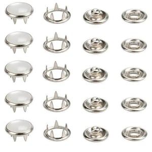 10.5 mm Brass White Pearl Capped Prong Snaps For WJean Shirts Western Shirts Bags Clothing