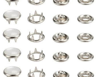 10.5 mm Brass White Pearl Capped Prong Snaps For WJean Shirts Western Shirts Bags Clothing