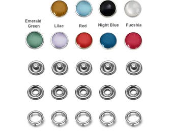 Boutons-pression colorés perlés 9,5 mm