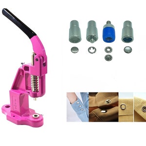 600 Sets of 9.5 mm Variety Prong Snaps Buttons Set with Manual Press Machine and Snap Button Dies