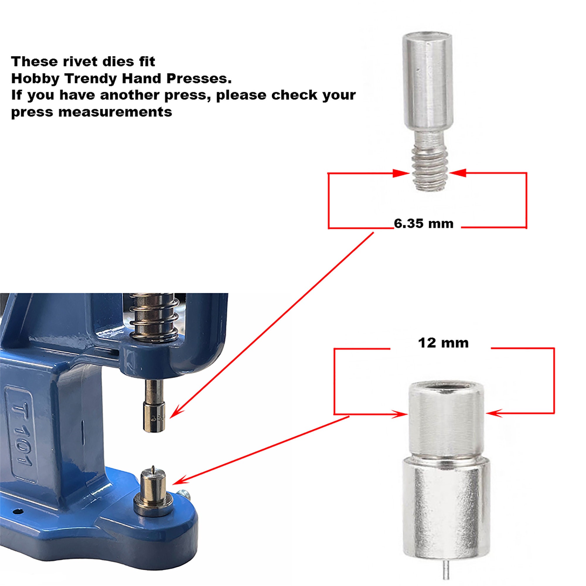 Hobby Trendy Rivet Dies Single Cap Double Cap Crystal and Nipple Rivet ...