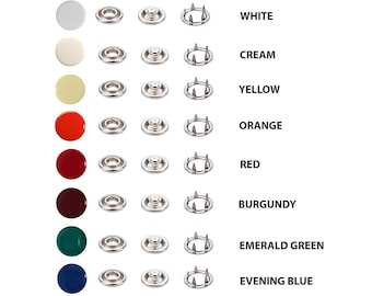 Enamel Colored 11 mm Capped Prong Snaps (Ln18)