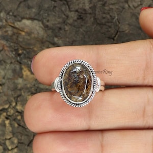Bronzite Jasper Ring, 925 Silver Ring, Jasper Ring , Boho Statement Ring, Handmade Ring, Everyday Ring,  Brown Gemstone Ring, Gift For Her
