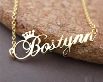 Queen Name Necklace Etsy