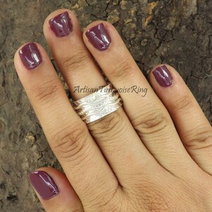 Handgemachte Silber Spinner Ring: Angst Meditation Schmuck