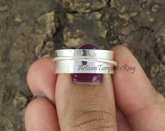 Plain Spinner Ring, Sterling Silver Ring, Thumb Ring, Anxiety Ring, Unisex Ring, Fidget Ring, Meditation Jewelry, Women Ring, Gift For Her