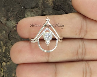 DE BUMAN STERLINGSILBER 7,36ctw Schweizerblau Topas & Kubischer Zirkonia Ring, Größe 7 EUR 93,53