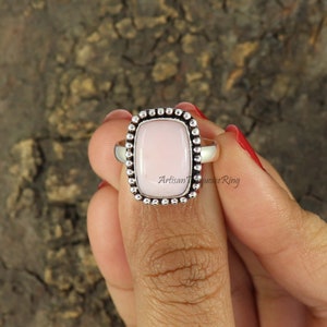 Natural Pink Opal Ring, 925 Silver Ring, Girls Ring, Healing Stone Ring, Statement Ring, Opal Stone Ring, Women Promise Ring, Gift For Her
