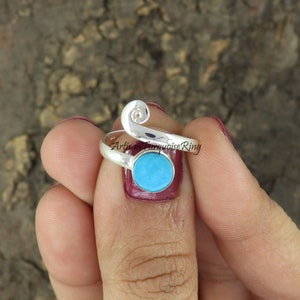 Turquoise Ring, 925 Silver Ring, Women Ring, Adjustable Ring, Healing Stone Ring, Handmade Ring, Statement Ring, Birthday Ring, Gift For Her