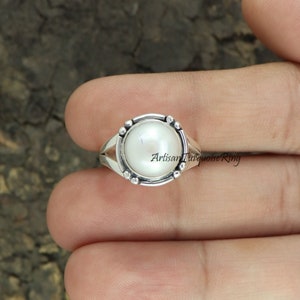 Natural Pearl Ring, 925 Silver Ring, Ring for Girls, Statement Ring, Healing Stone Ring, Fresh Water Pearl Ring, Everyday Ring, Gift For Her