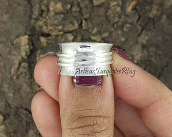 Sterling Silber Spinner Ring: Dreifarbiger Angst Fidget Schmuck