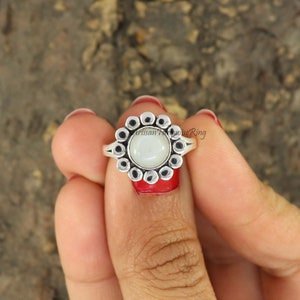 Moonstone Ring, 925 Silver Ring, Healing Crystal Ring, Boho Statement Ring, Handcrafted Ring, Daily Wear Ring, Birthstone Ring, Gift For Her