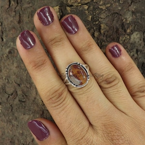 Noreena Jasper Ring, 925 Silver Ring, Women&#39;s Ring, Statement Ring, Healing Gemstone Ring, Jasper Ring, Anniversary Gift Ring, Gift For Her