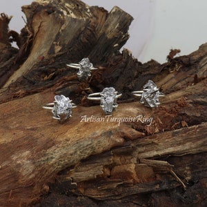 Raw Meteorite Ring,  Sterling Silver Ring, Meteorite Ring, Crystal Ring, Gemstone Ring, Healing Crystal Ring, Ring For Women, Gift for Her
