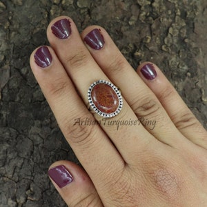 Red Jasper Ring, 925 Sterling Silver Ring, Statement Ring, Handmade Ring, Middle Finger Ring, Jasper Ring, Healing Stone Ring, Gift For Her