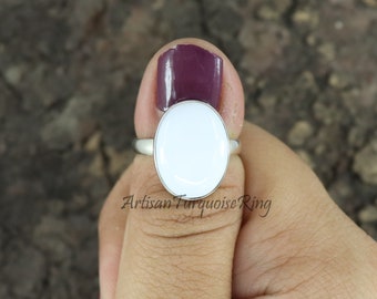 Natural White Opal Ring, 925 Sterling Silver Ring, Opal Ring, Statement Ring, Women White Opal Silver Ring, Bohemian Ring, Gift For Her