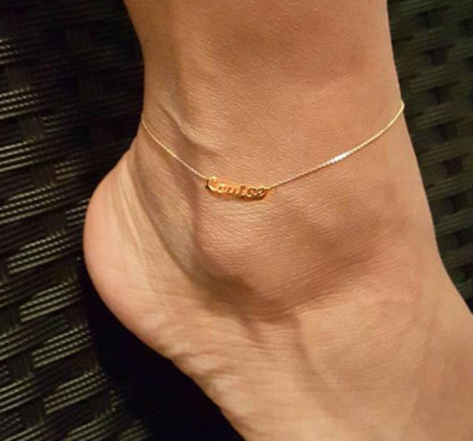 Custom Name Anklet Initial Anklet Customized Women Anklet Etsy