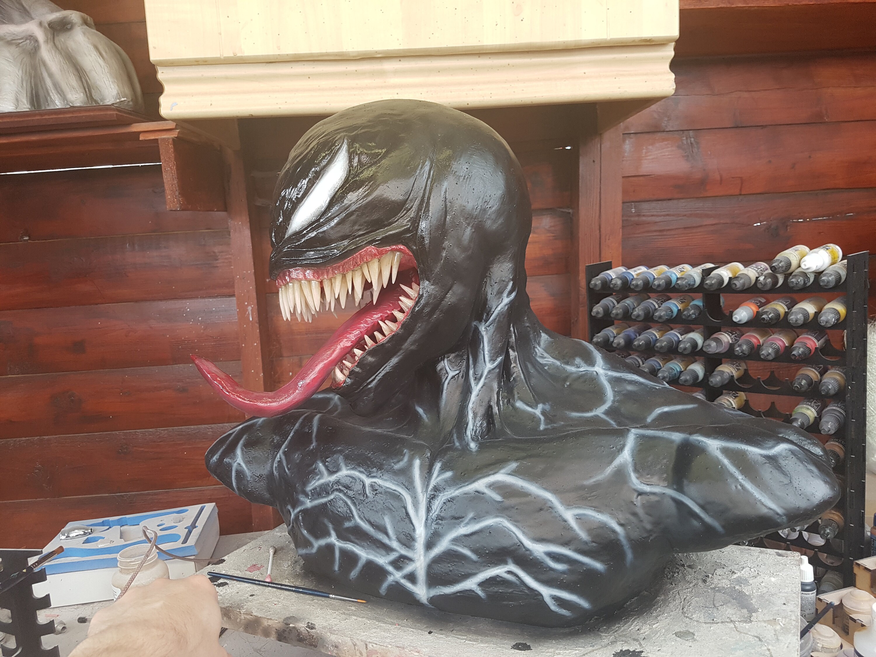 Venom sculpture bust 1 of 1 handmade by LoreCraft Etsy