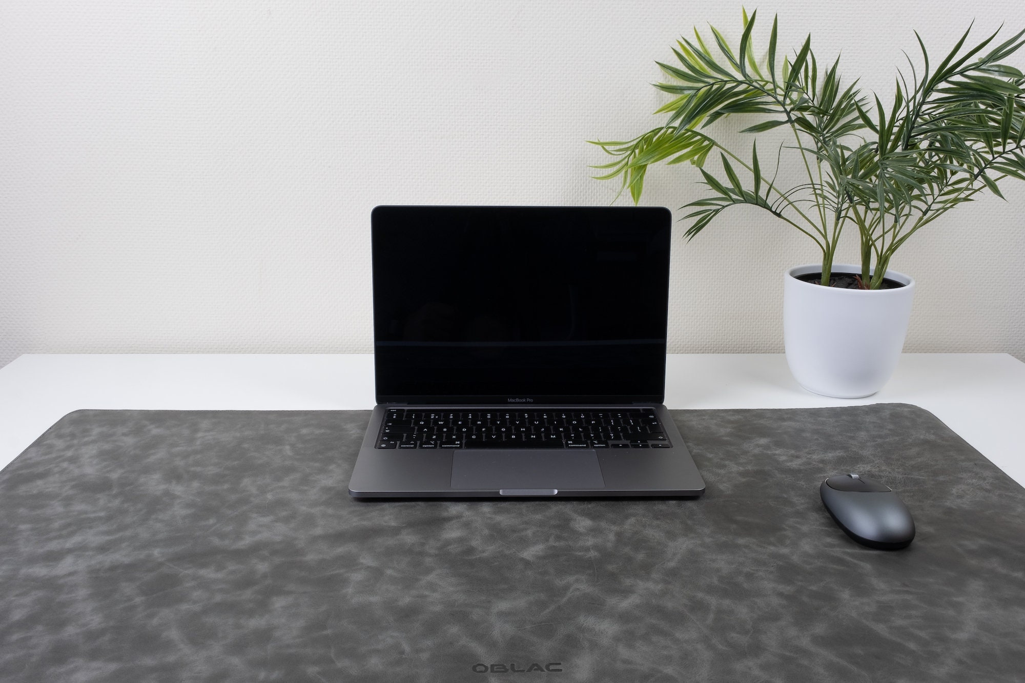 Desk mat in gray full calf leather desk pad best office gift | Etsy