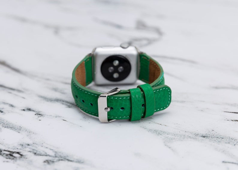 Leather Apple Watch Band Emerald Green Watch Straps for Etsy