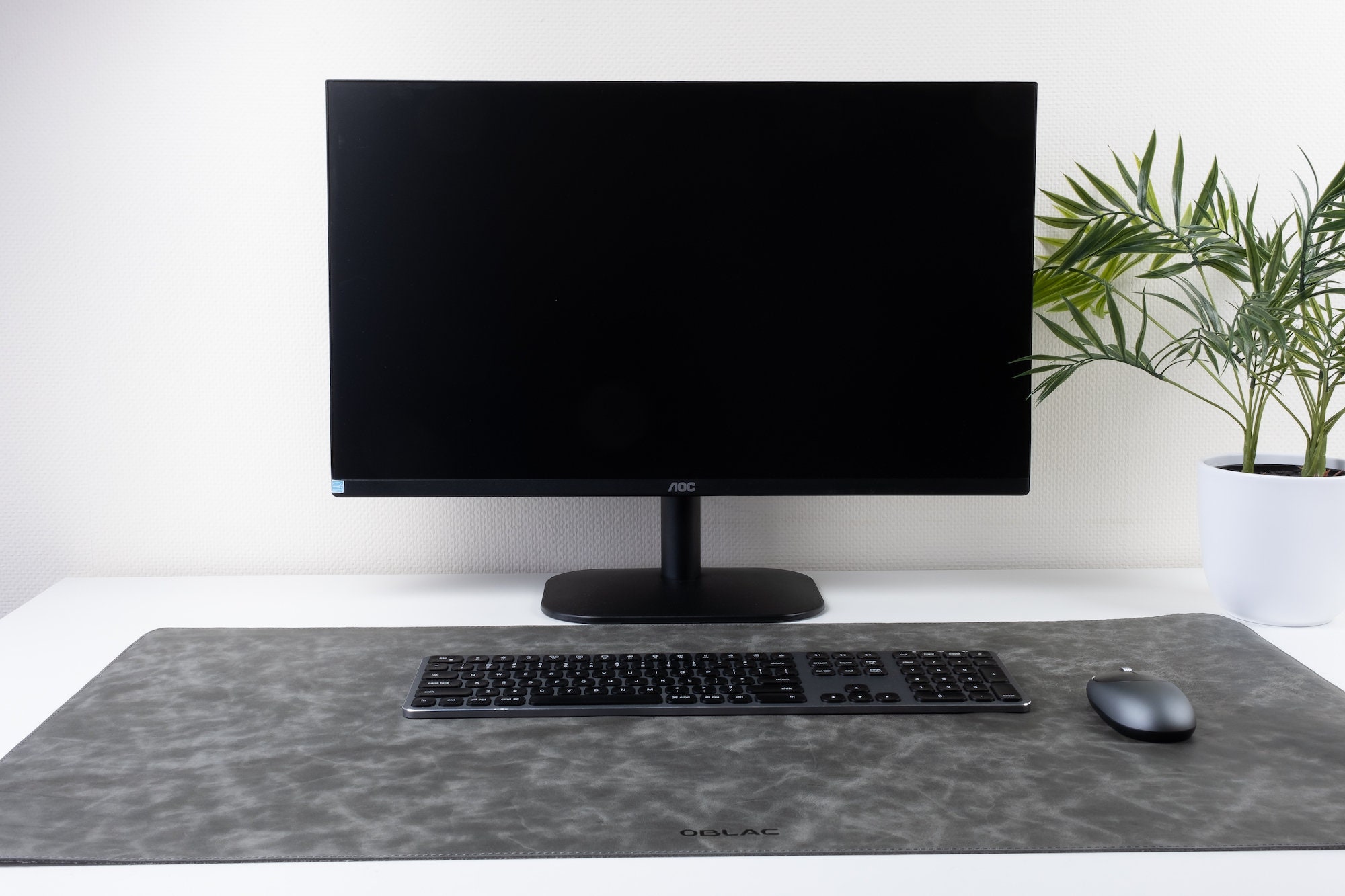 Desk pad in gray full calf leather desk mat best office gift | Etsy