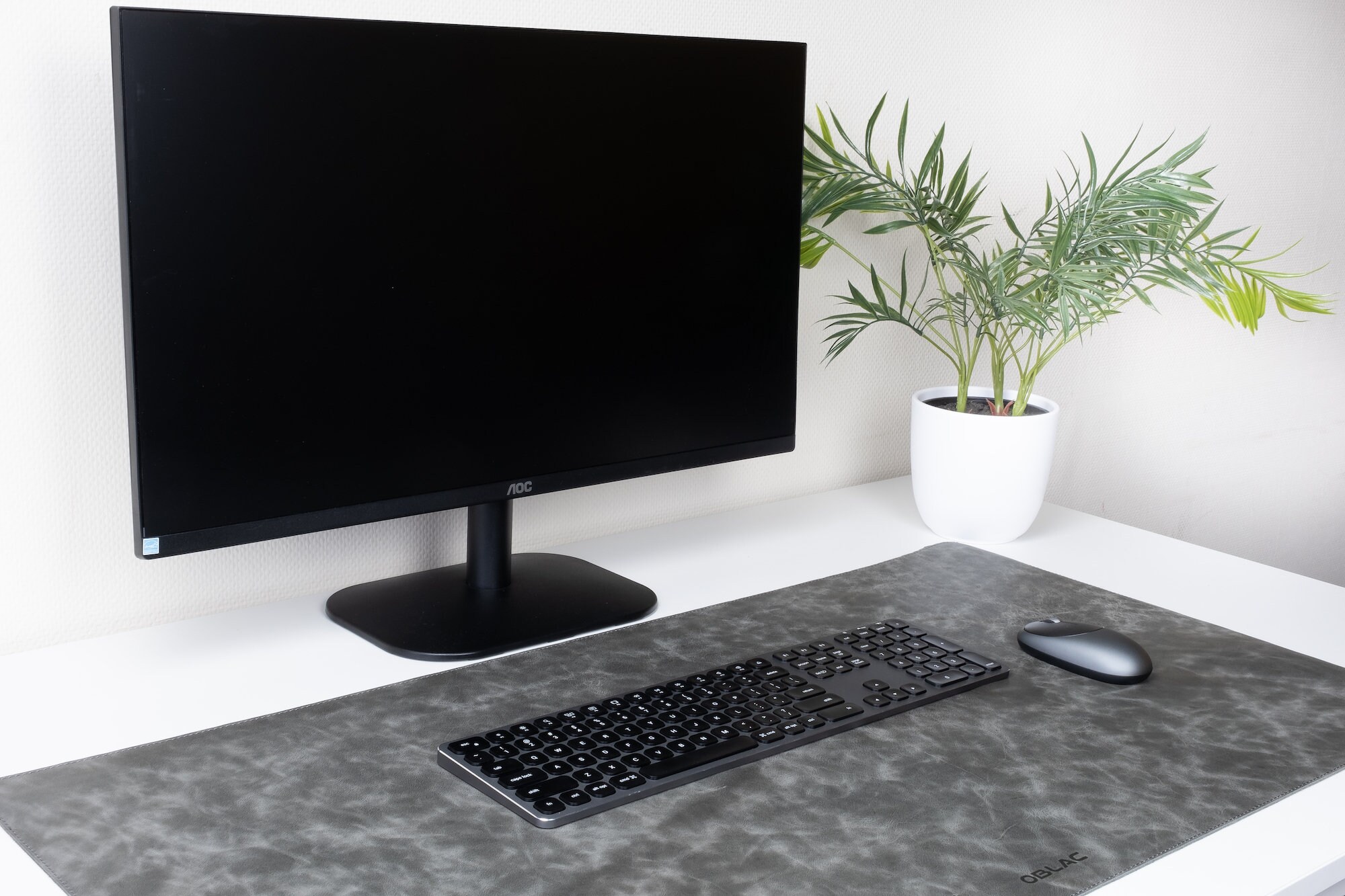 Desk mat in gray full calf leather desk pad best office gift | Etsy