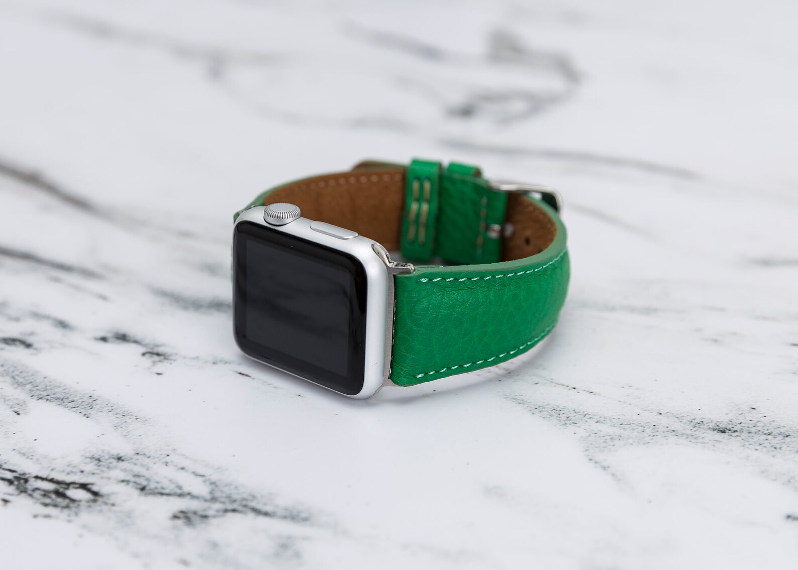 Leather Apple Watch band Emerald green Watch straps for Etsy