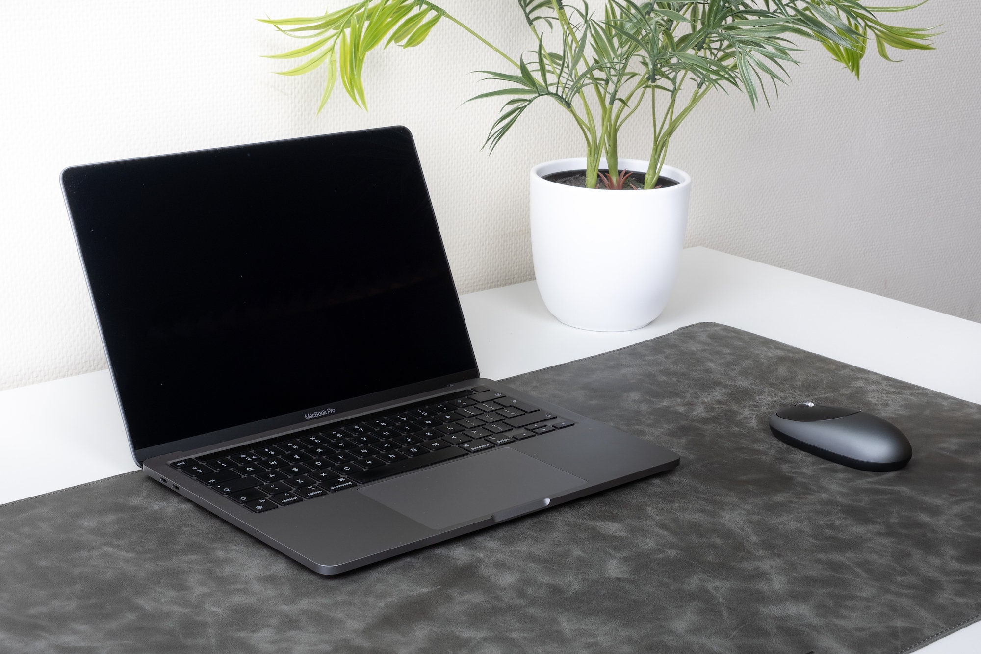 Desk mat in gray full calf leather desk pad best office gift | Etsy