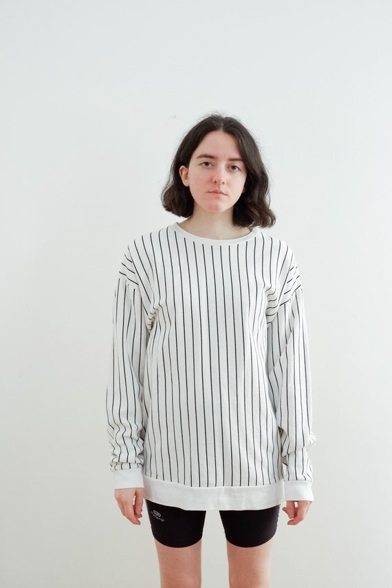 white striped sweatshirt