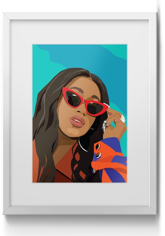 On Sale Cardi B American Rapper Digital Art Print A5 A3 Etsy