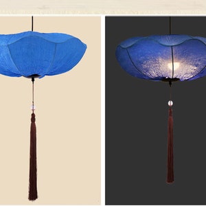 Lanternes peintes à la main, lanternes de peinture classiques, lanternes de peinture à l'encre, lanternes chinoises Bleu