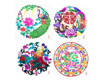 Chinese Paper Cutting Art (4pcs) | Handmade Folk Decor | Intangible Heritage Gift