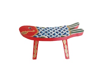 Hand-painted bench, fish bench, children's bench, small bench