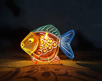 Handmade Fish Lantern | Cellophane Fish Light | Children's Party Decor | Kids Gift