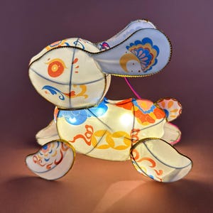 Lanterne a forma di coniglio fatte a mano, lanterne a forma di coniglio personalizzate, lanterne festive, lanterne portatili, lanterne per bambini
