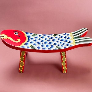 Hand-painted bench, fish bench, children&#39;s bench, small bench