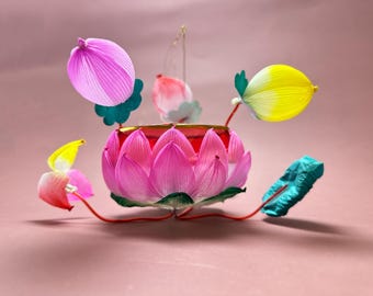 Mid-Autumn Festival gift,Centuries of heritage, handmade lanterns,pink Lotus lantern, Qinhuai lantern