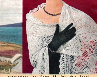 PDF download Vintage Knitting Pattern - Traditional Shetland Scarves and Shawls - Fair-isle, feather & fan, scalloped, spiderweb lace, shell