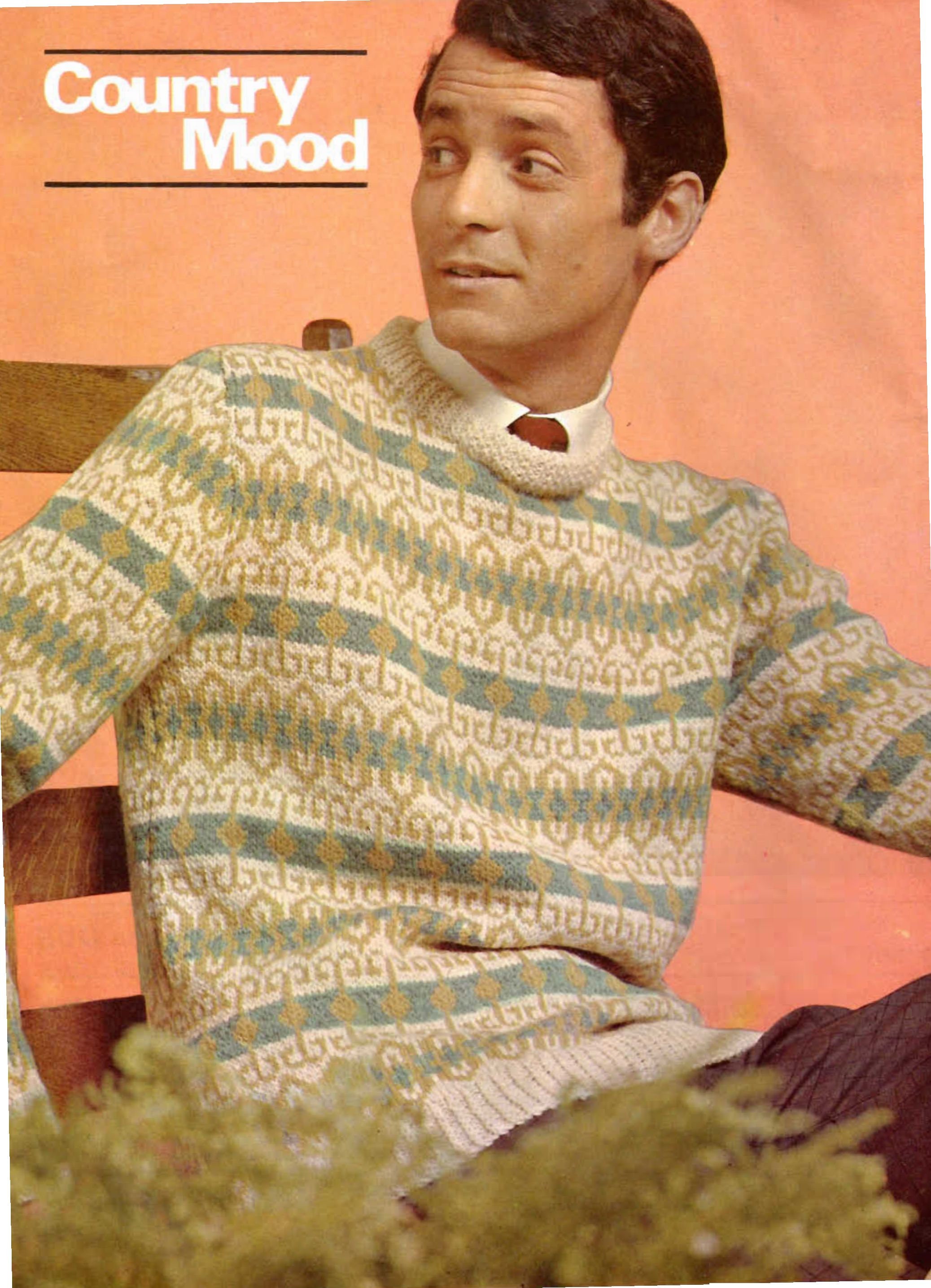 Frosted Green Multi  Button Neck Nordic Fairisle Sweater