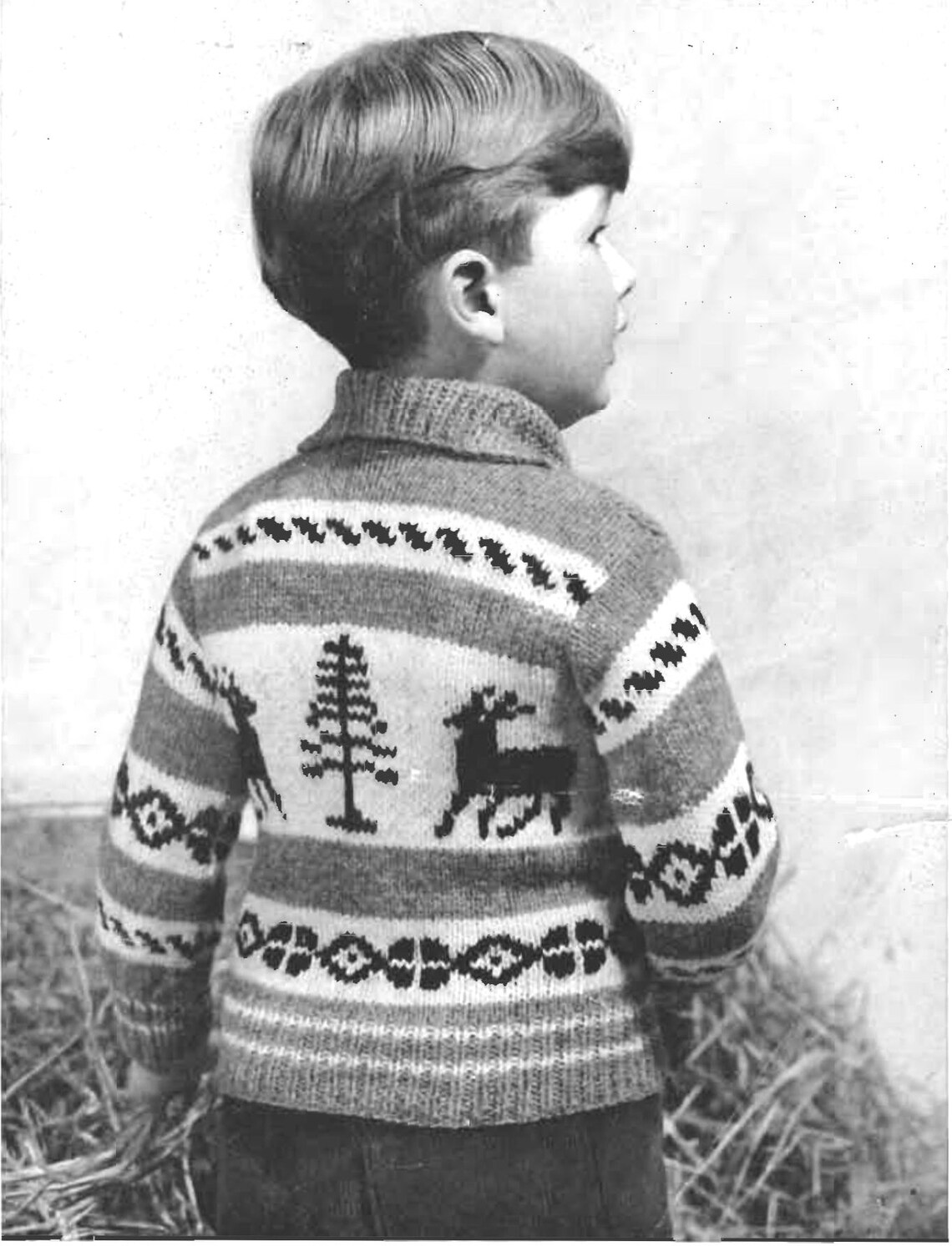 PDF Download Vintage Knitting Pattern P & B 784 Lumber Jacket Canadian