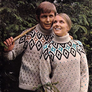Icelandic polo sweater raglan sleeves - 34 to 42 inch chest - Aran - golfing jumper - Scandinavian Scottish - PDF download - men woman