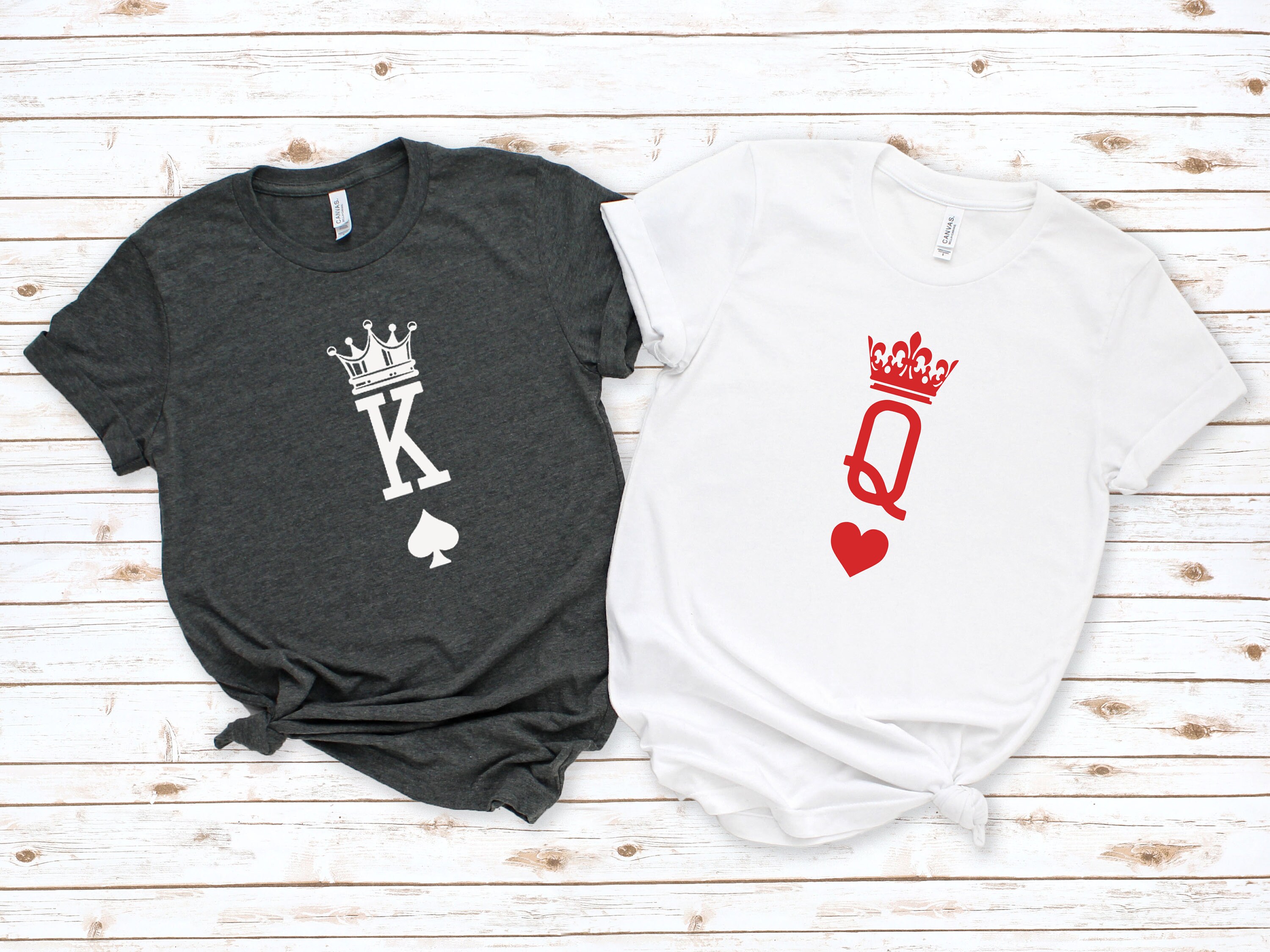 King and Queen Shirt Couple Shirts King of Spades and Queen | Etsy