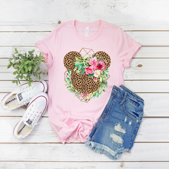 Floral Minnie Shirt Disney Mickey Head Shirt Minnie Mouse | Etsy