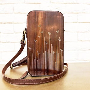Handmade Metal Inlay / Tarkashi/ Wood/Mini crossbody bag/clutch for smartphones and small accessories