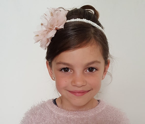 Head Tights Crown Tiara Flower Girl Apricot Child Etsy