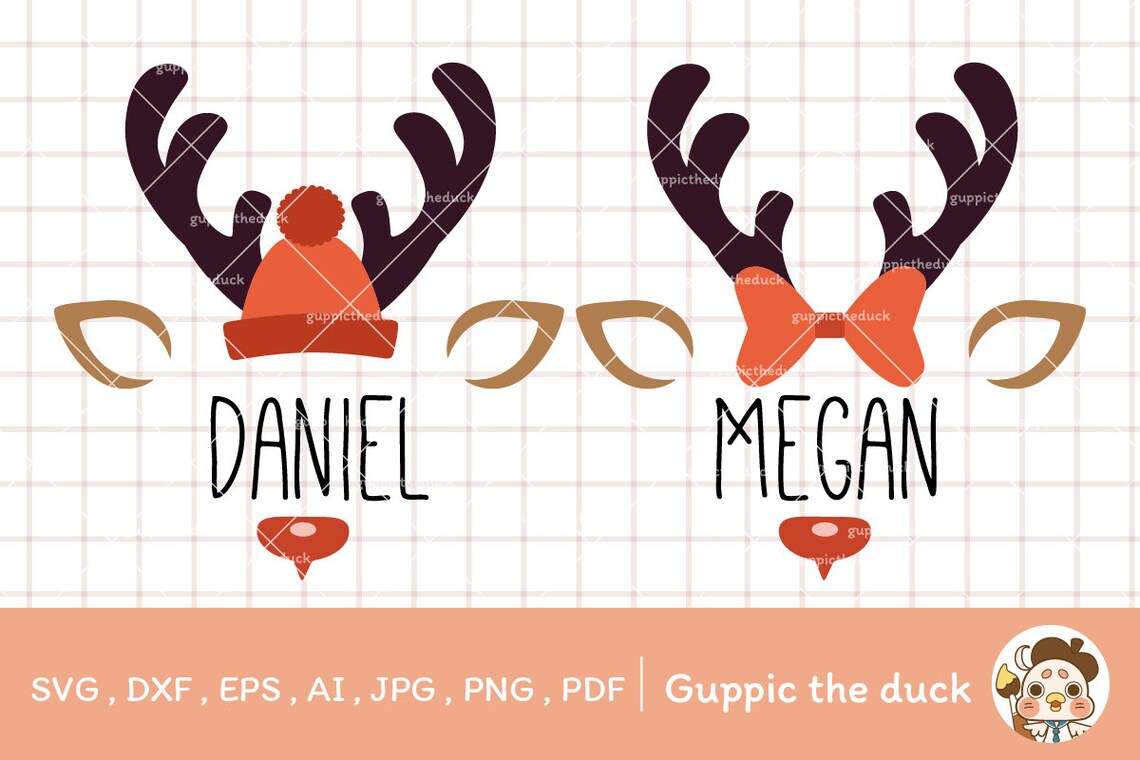 Reindeer Names SVG Deer Names SVG Christmas Clipart Cut Etsy